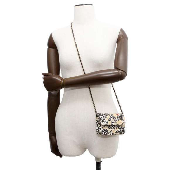 Chanel Checkered Flag Here Mark Canvas Chain Shoulder Bag - Picture 4 of 9